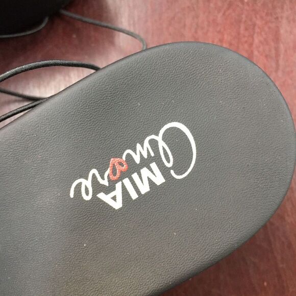 NWT Mia Amore Black Wedge Sandals Size 8 Womens - Picture 9 of 12